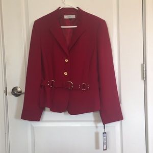 Tahari red 2 piece suit